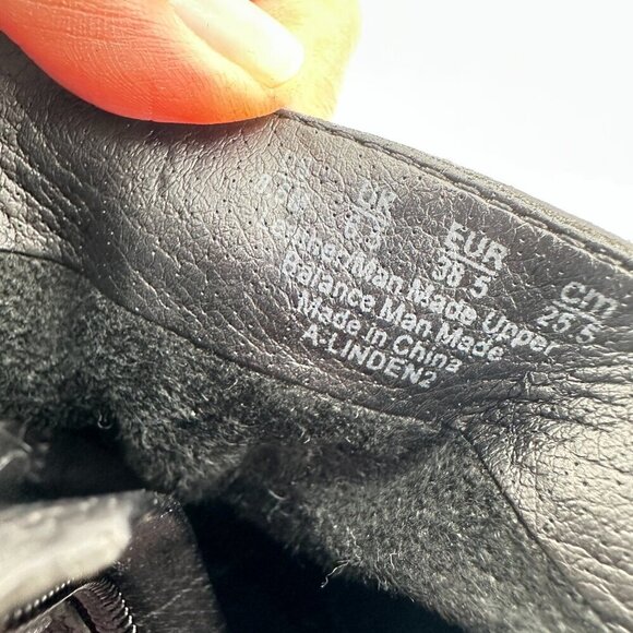 Franco Sarto A Linden2 Women Size 8.5 Black Leather Side Zip Buckle Pump Boot - Picture 10 of 11